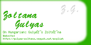 zoltana gulyas business card